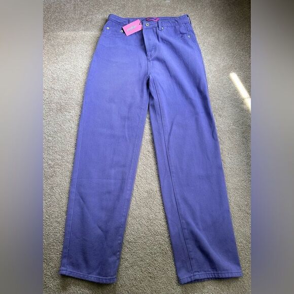 EDIKTED Purple Mid-Rise Straight Leg Jeans - Picture 2 of 4